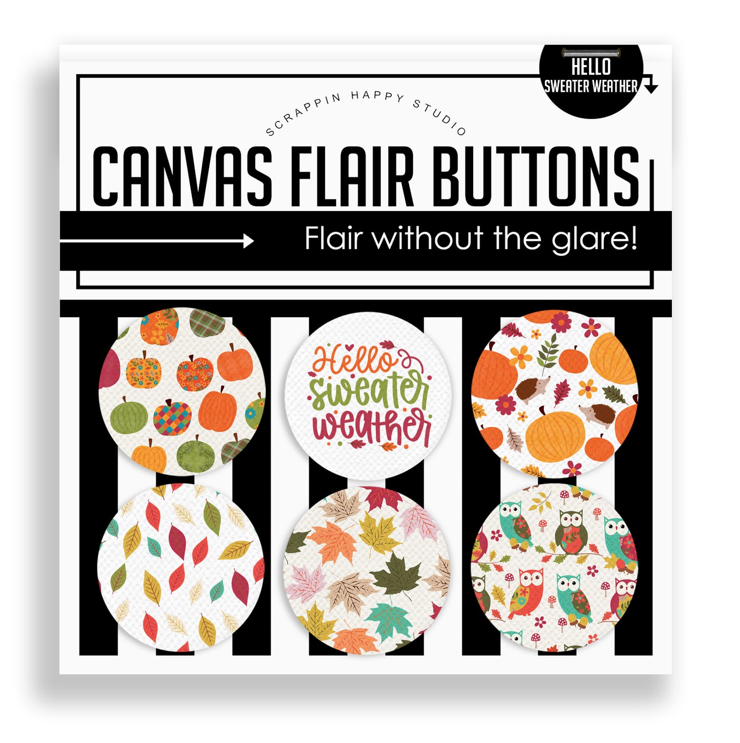 Hello Sweater Weather Flair Buttons