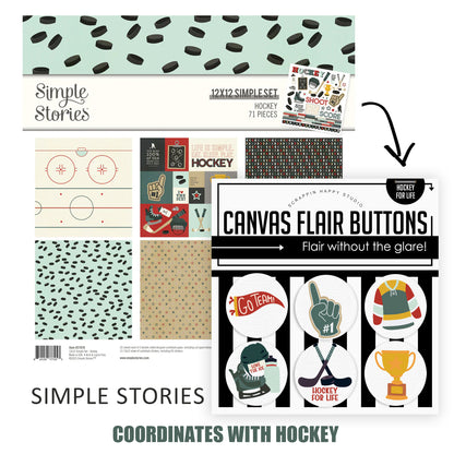 Hockey For Life Canvas Flair Buttons