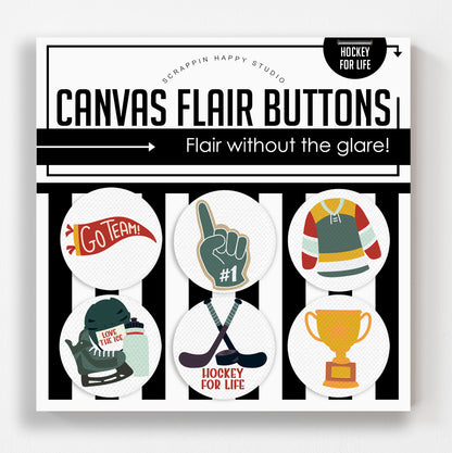 Hockey For Life Canvas Flair Buttons