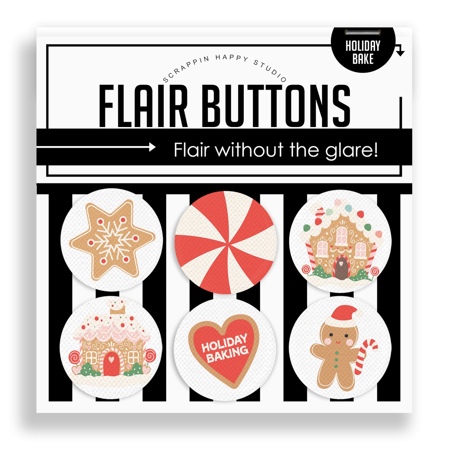 Holiday Bake Canvas Flair Buttons