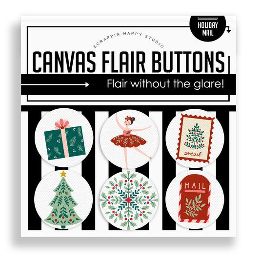 Holiday Mail Canvas Flair Buttons