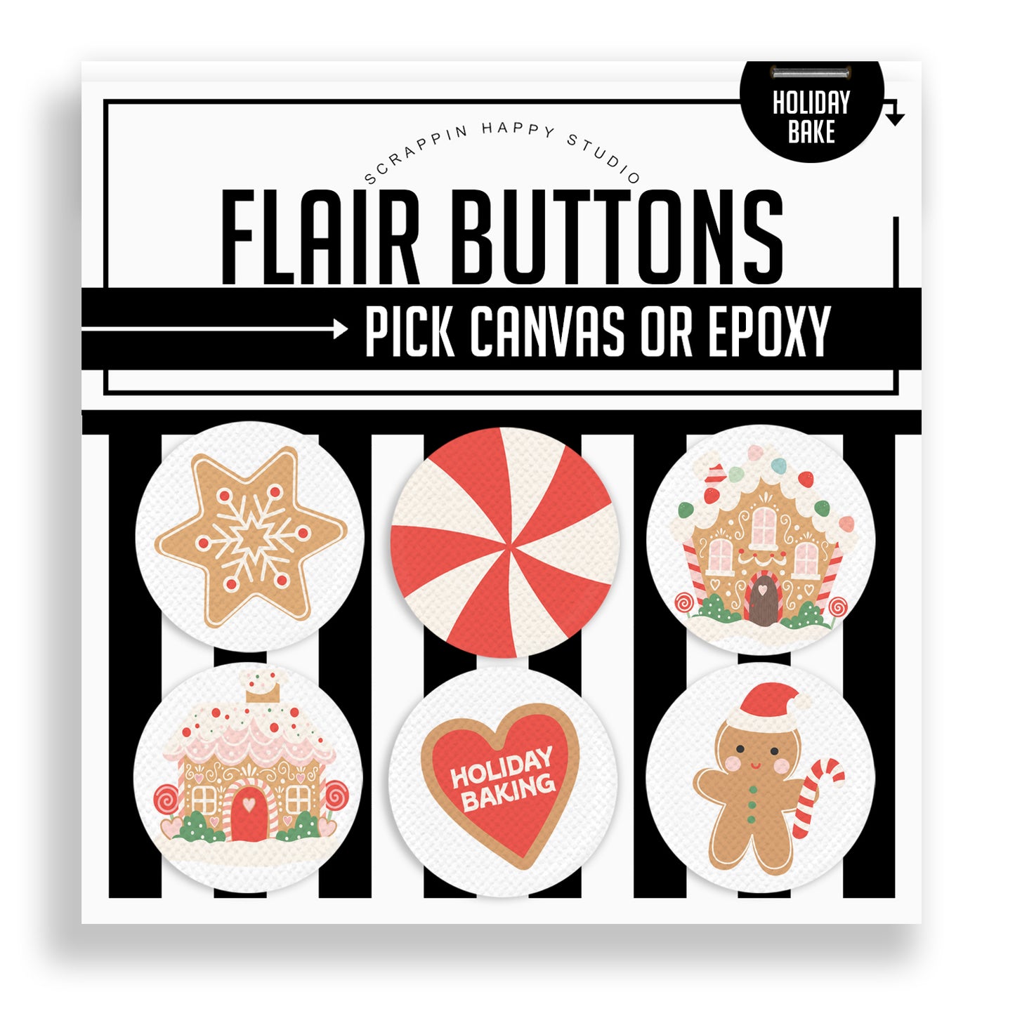 Holiday Bake Flair Buttons