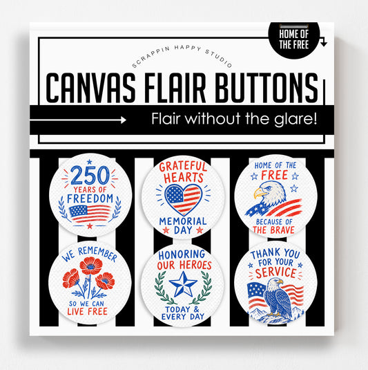 Home Of The Free Canvas Flair Buttons