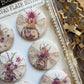 Vintage Floral Bee Canvas Flair Buttons