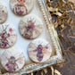 Vintage Floral Bee Canvas Flair Buttons