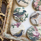 Vintage Spring Birds Canvas Flair Buttons