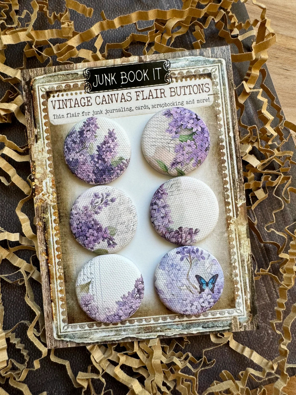 Vintage Lilac Canvas Flair Buttons
