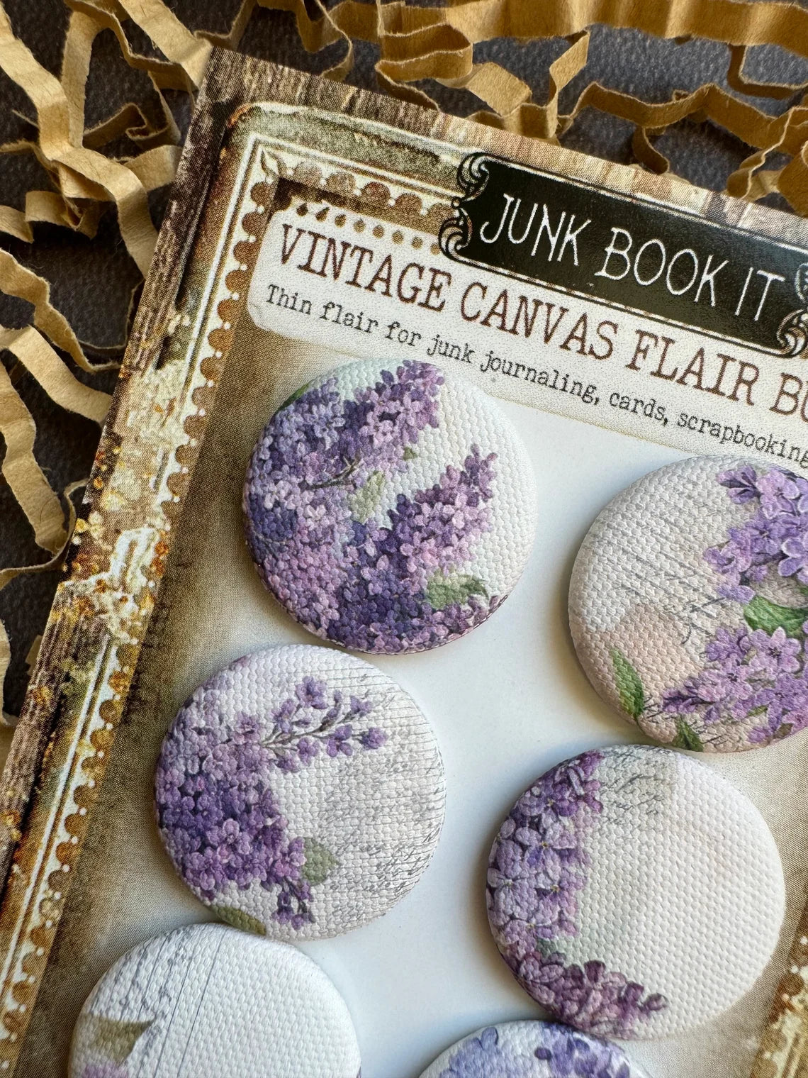 Vintage Lilac Canvas Flair Buttons