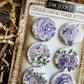 Vintage Purple Rose Canvas Flair Buttons