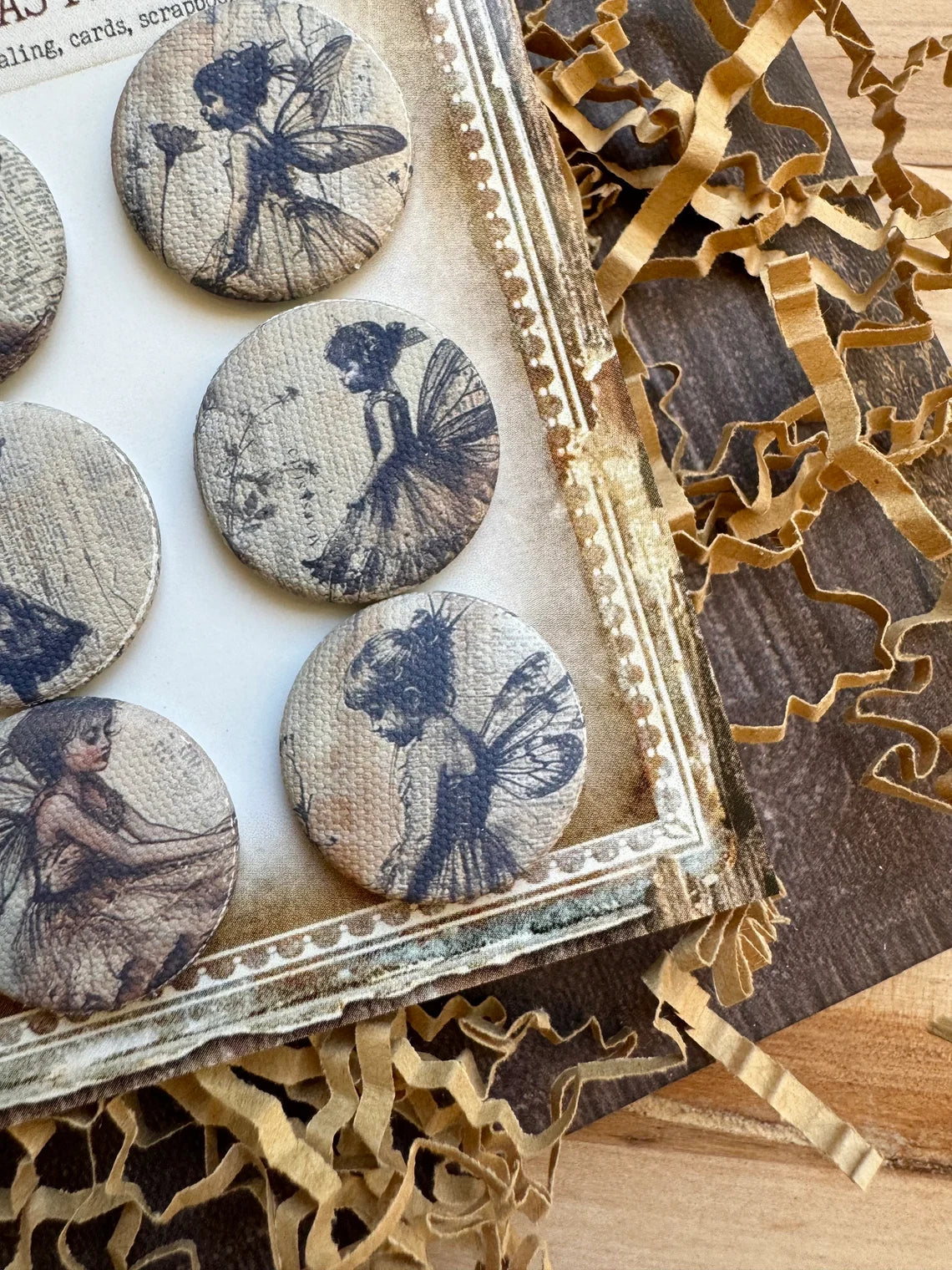 Vintage Fairy Canvas Flair Buttons