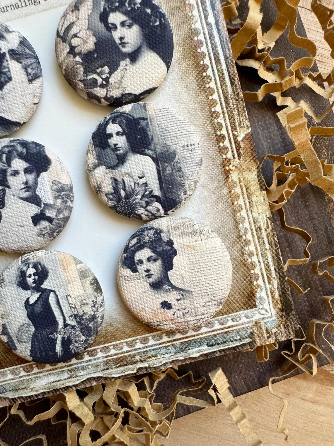 Vintage Lady Canvas Flair Buttons