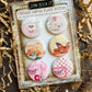 Vintage Bright Garden Canvas Flair Buttons