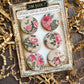 Vintage Pink Rose Canvas Flair Buttons