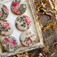 Vintage Pink Rose Canvas Flair Buttons