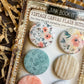 Vintage Peachy Florals Canvas Flair Buttons