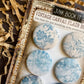 Vintage Blue Florals Canvas Flair Buttons