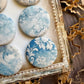 Vintage Blue Florals Canvas Flair Buttons