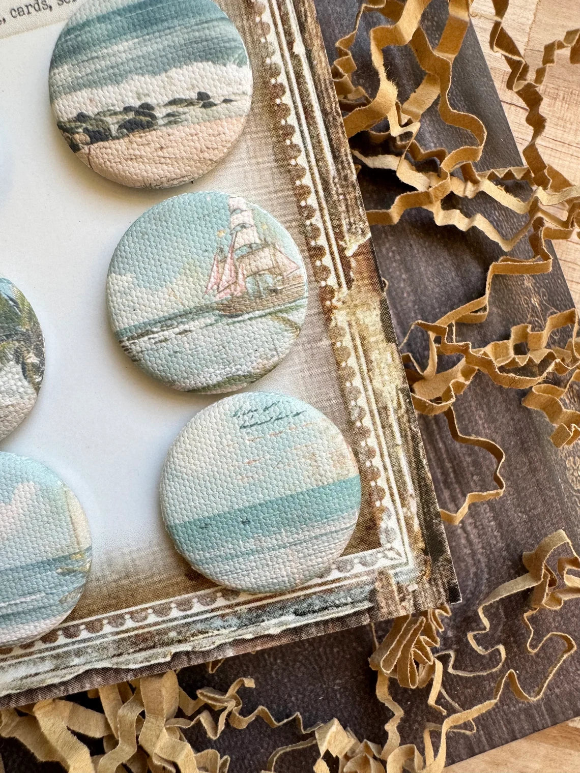 Vintage Beach Canvas Flair Buttons