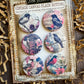 Vintage Pink And Blue Birds Canvas Flair Buttons