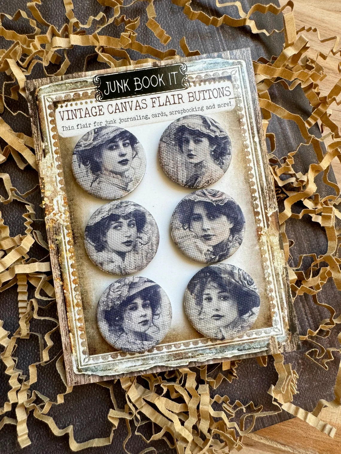 Vintage Women Canvas Flair Buttons