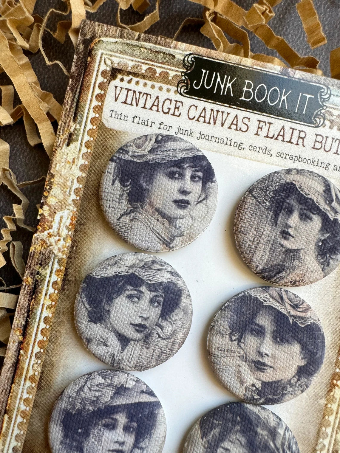 Vintage Women Canvas Flair Buttons