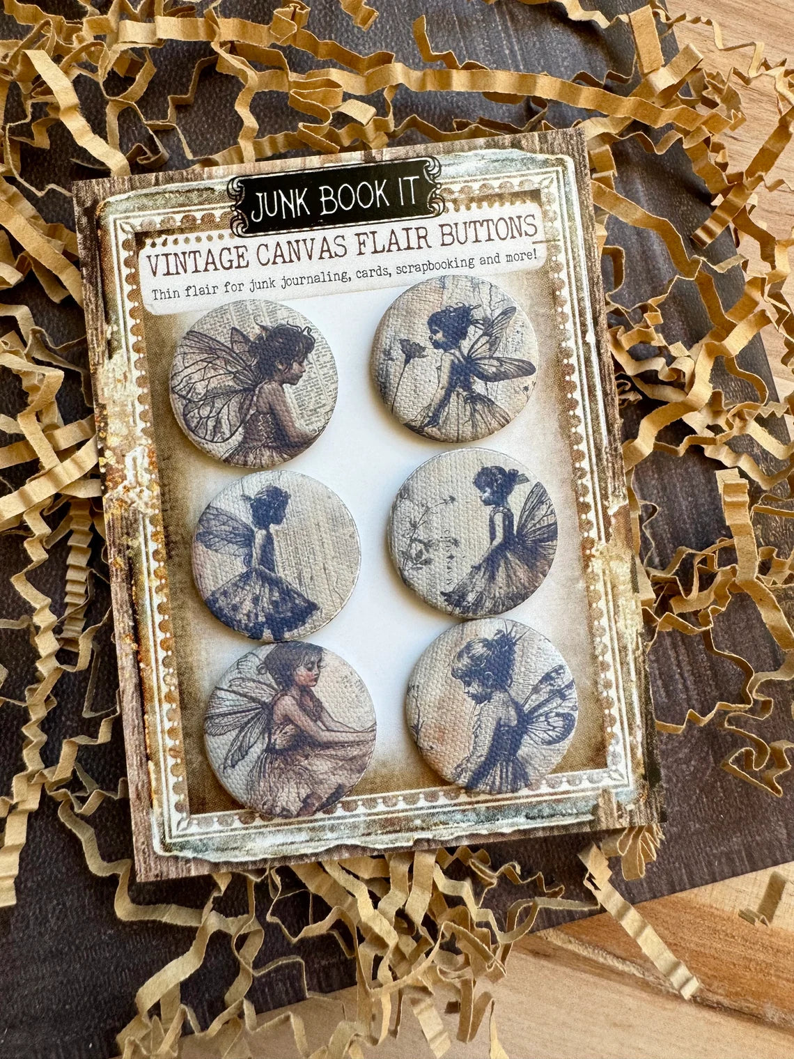 Vintage Fairy Canvas Flair Buttons