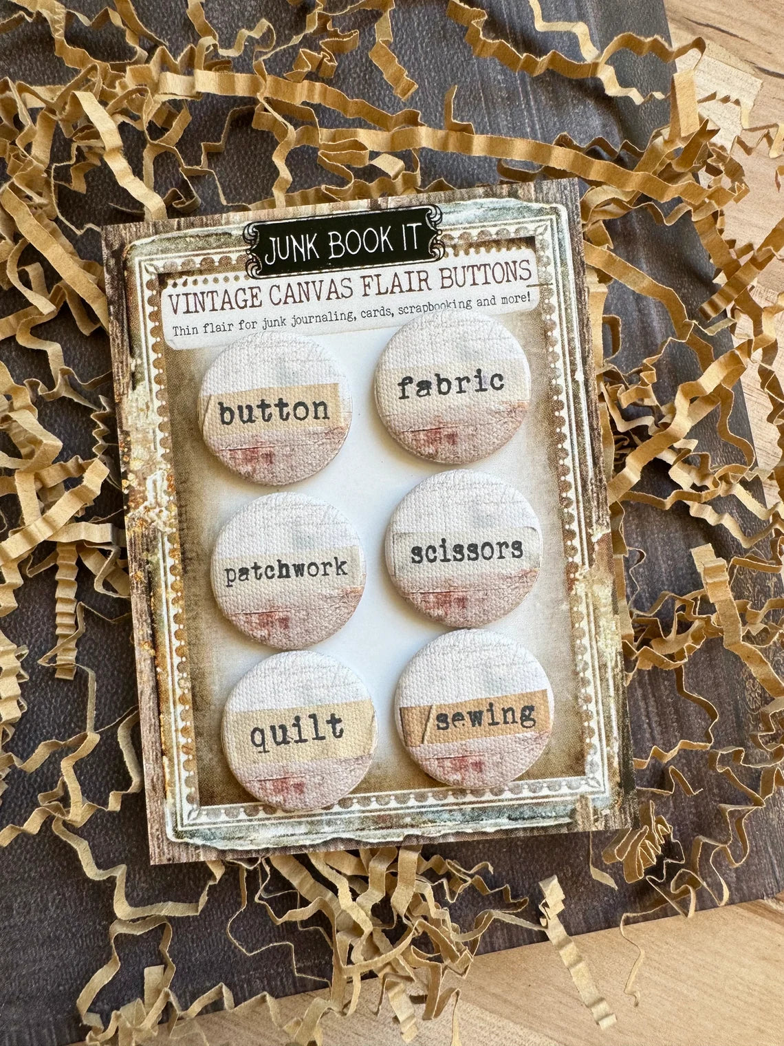 Vintage Sewing Canvas Flair Buttons