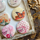 Vintage Bright Garden Canvas Flair Buttons