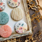 Vintage Peachy Florals Canvas Flair Buttons