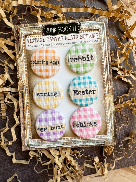 Vintage Easter Words Canvas Flair Buttons