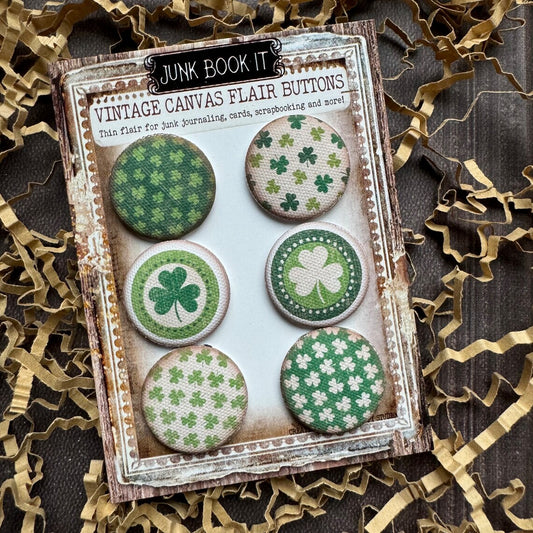 Vintage St. Patrick’s Day Canvas Flair Buttons