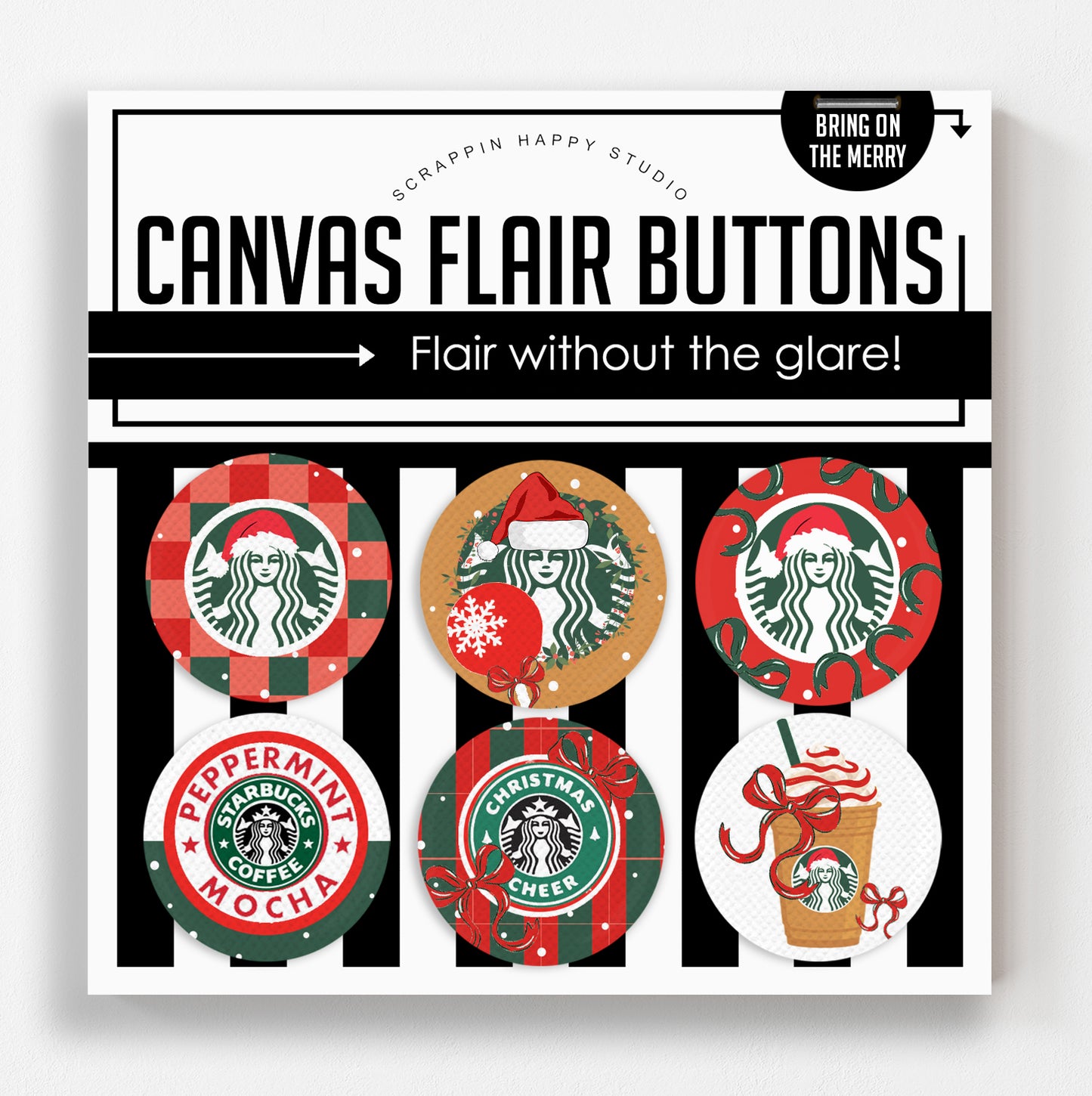 Bring On The Merry Canvas Flair Buttons