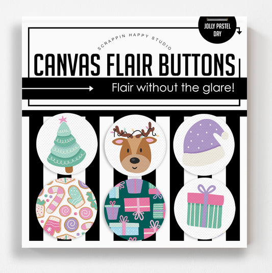 Jolly Pastels Canvas Flair Buttons
