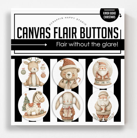 Kinda Boho Christmas Canvas Flair Buttons