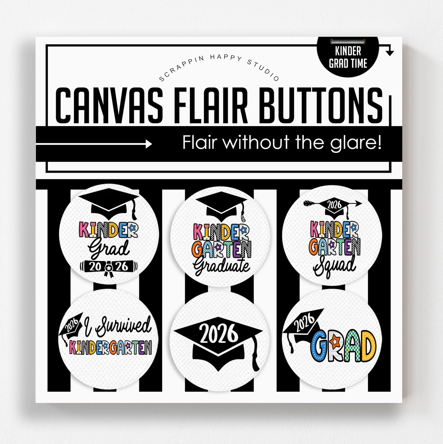 Kinder Grad Time Flair Buttons