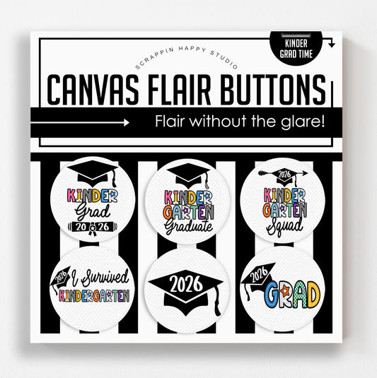 Kinder Grad Time Flair Buttons
