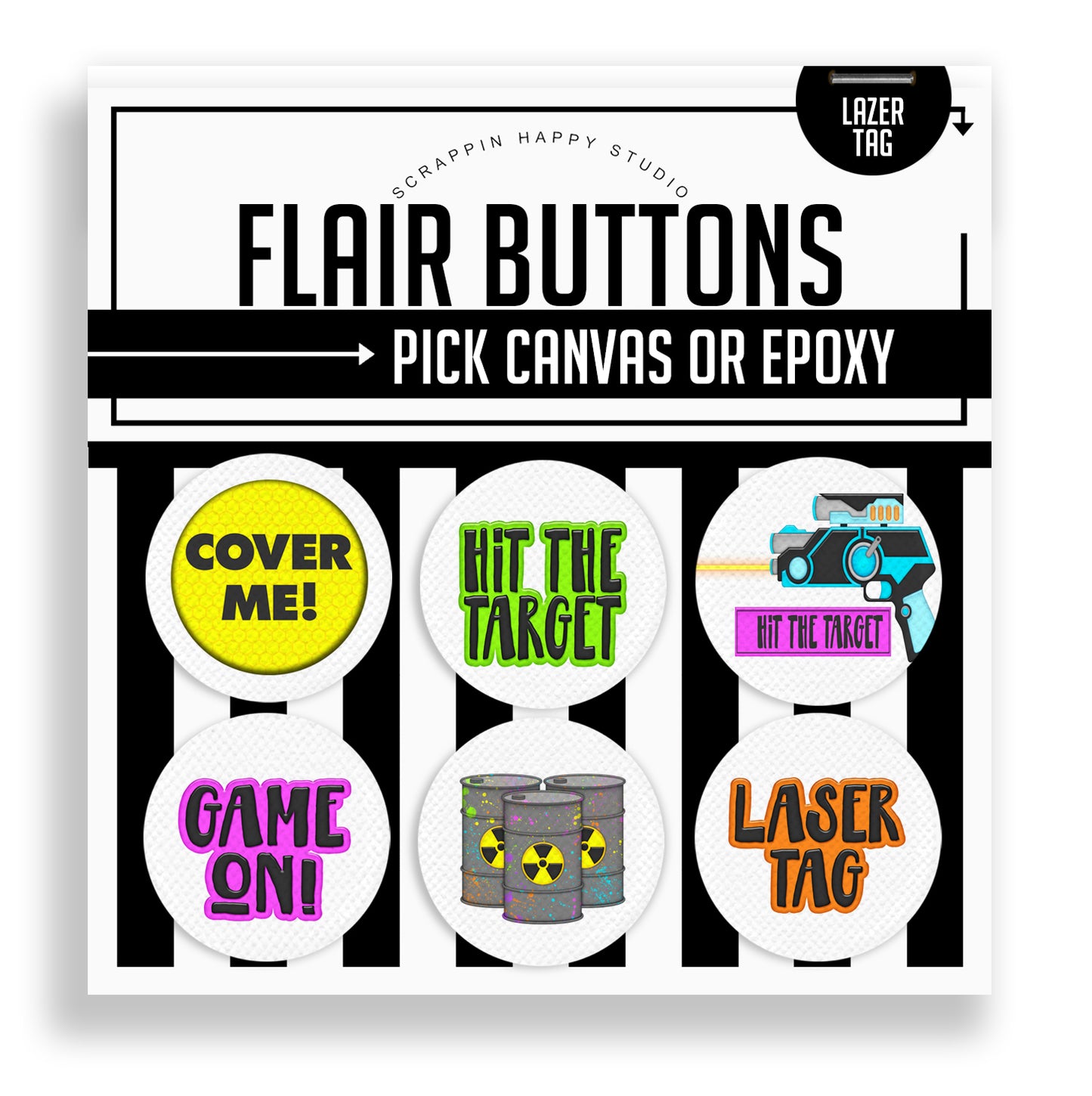 Laser Tag Flair Buttons