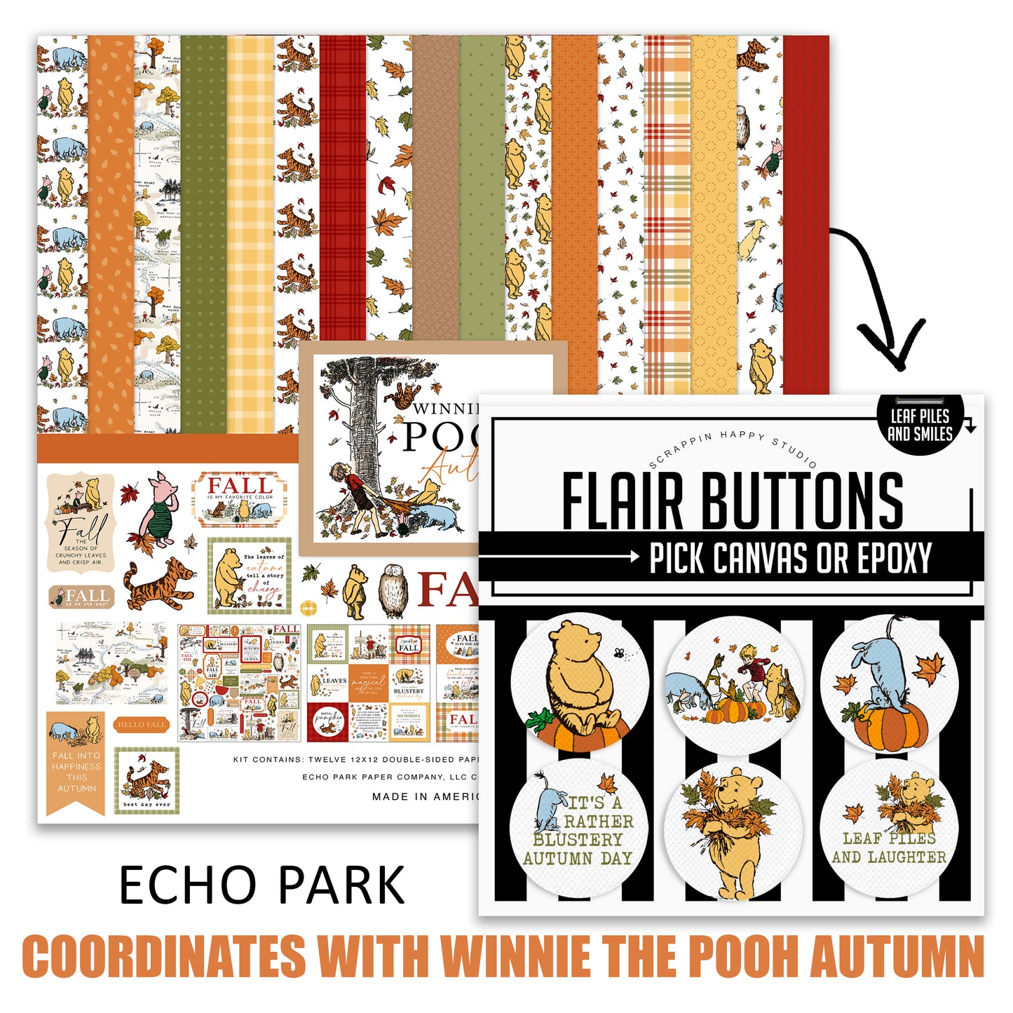 Leaf Piles And Smiles Flair Buttons