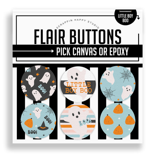 Little Boy Boo Flair Buttons