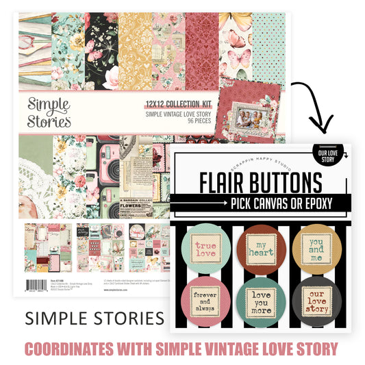 Our Love Story Flair Buttons