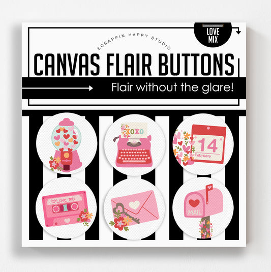 Love Mix Canvas Flair Buttons