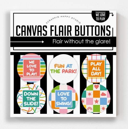 Love To Play Canvas Flair Buttons