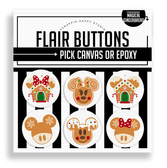 Magical Gingerbread Flair Buttons