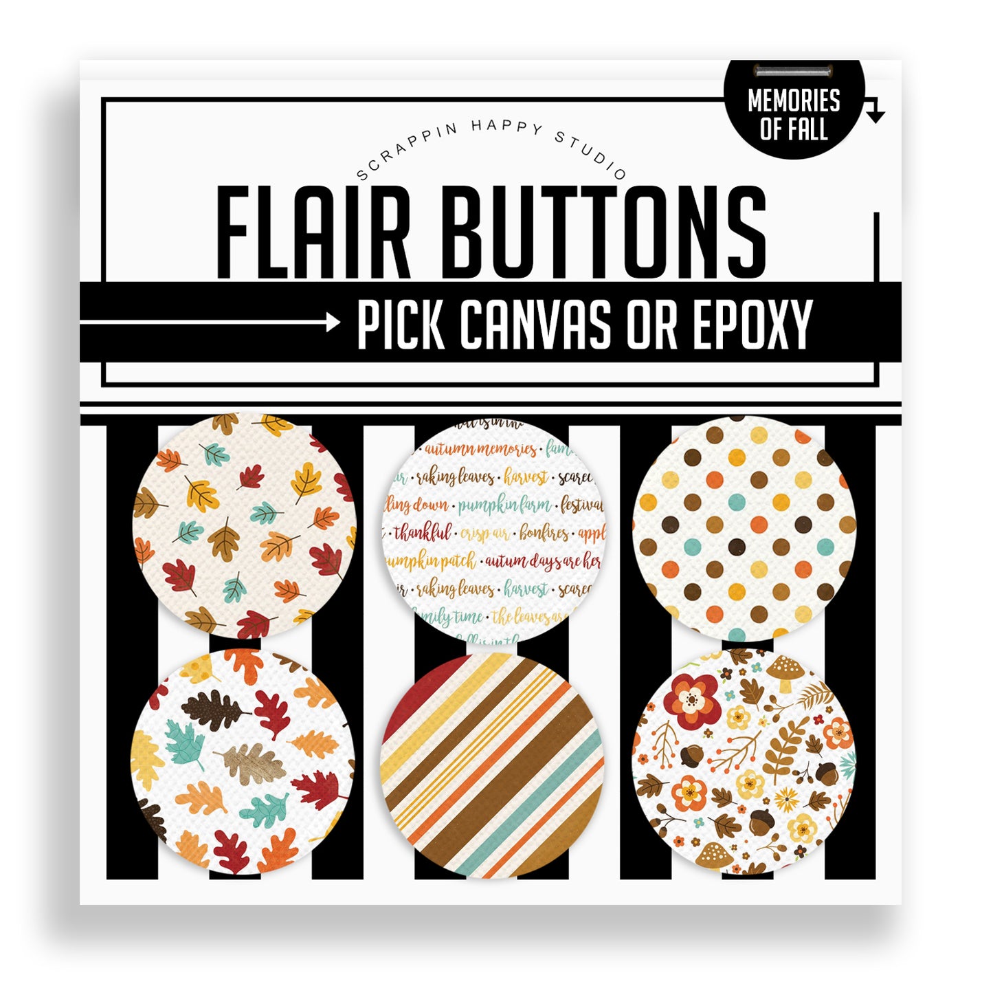 Memories Of Fall Flair Buttons