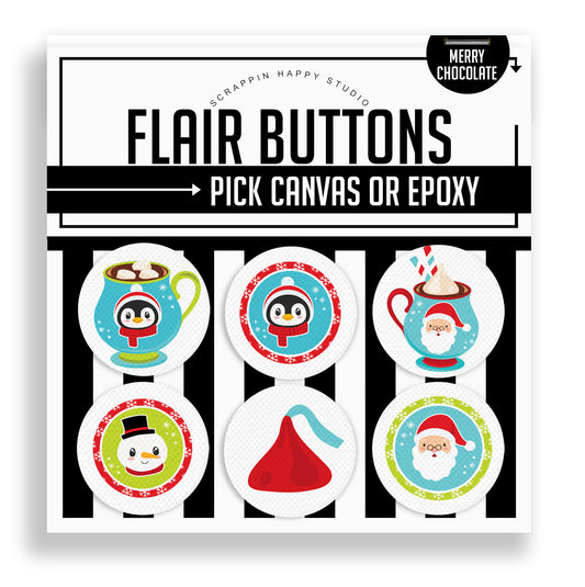 Merry Chocolate Flair Buttons