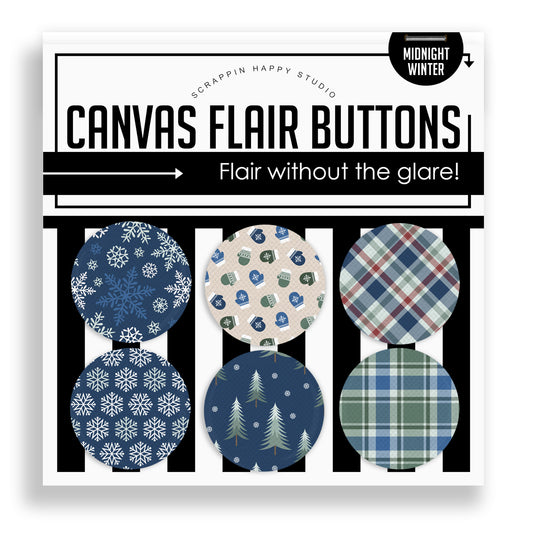 Midnight Winter Canvas Flair Buttons