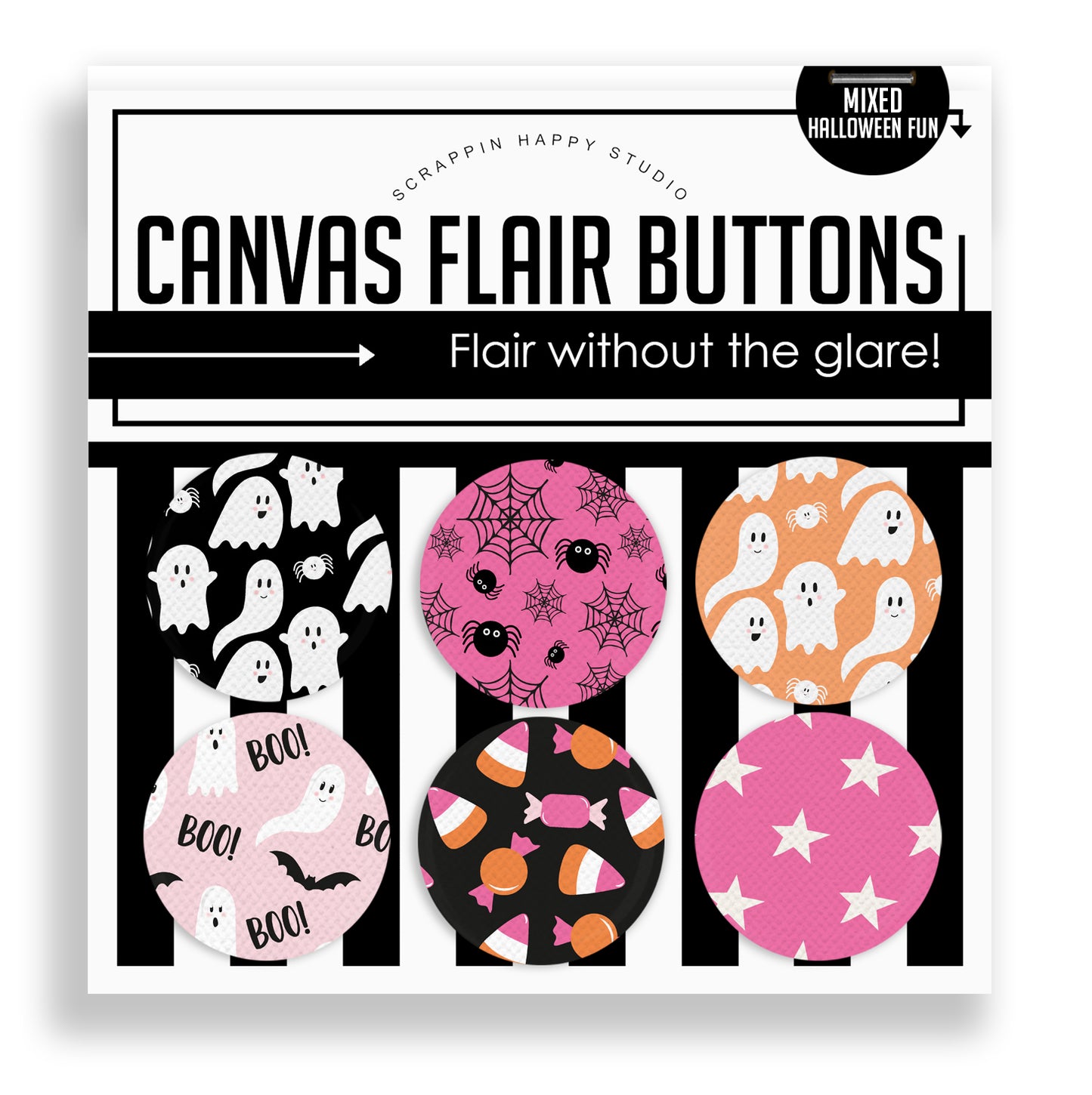 Mixed Halloween Flair Buttons