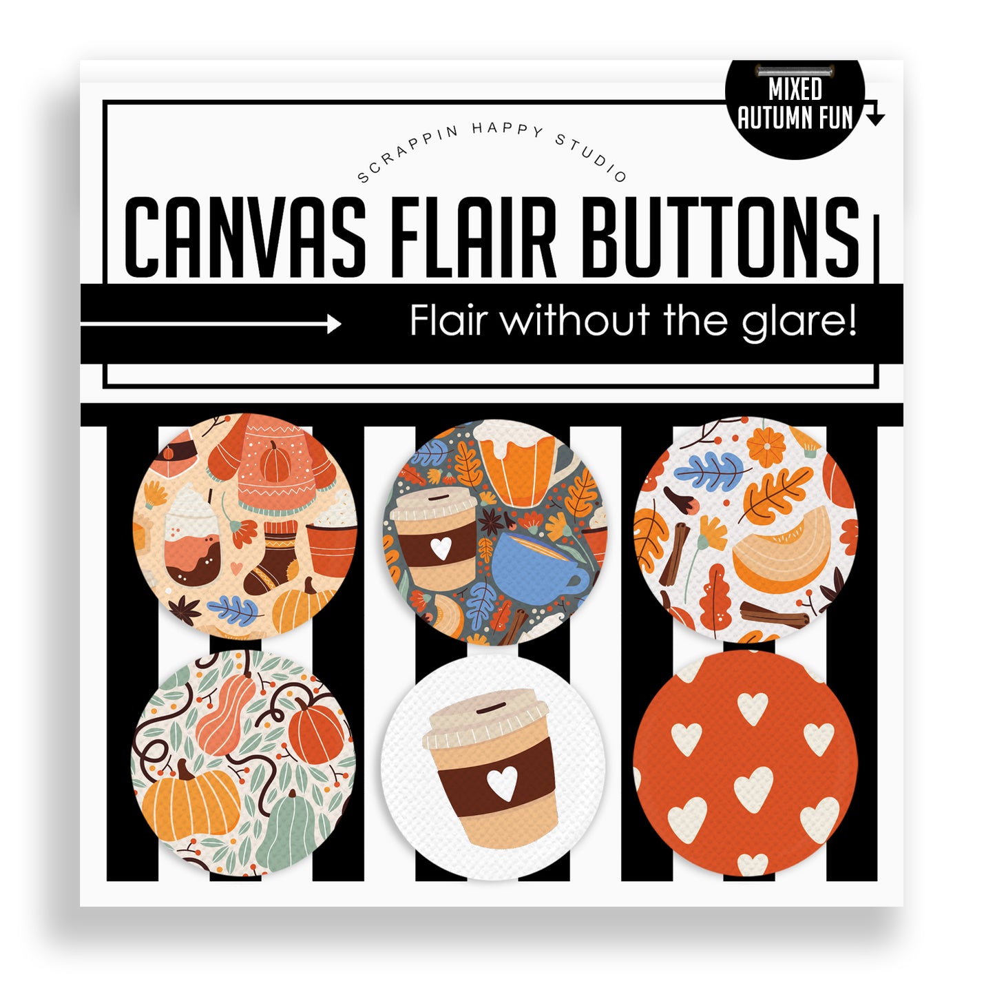 Mixed Autumn Fun Flair Buttons