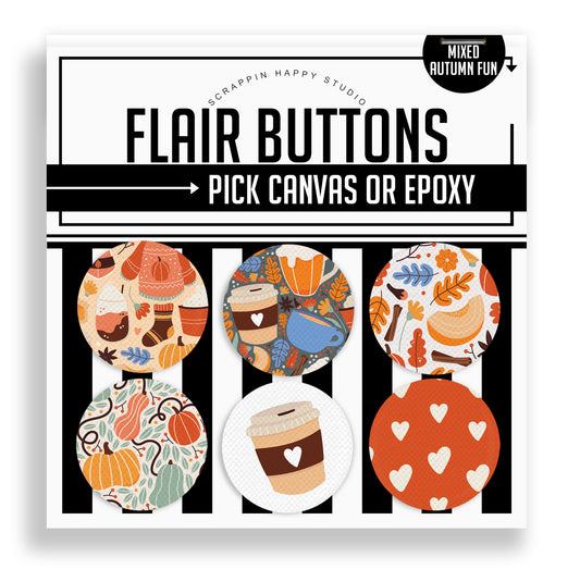 Mixed Autumn Fun Flair Buttons