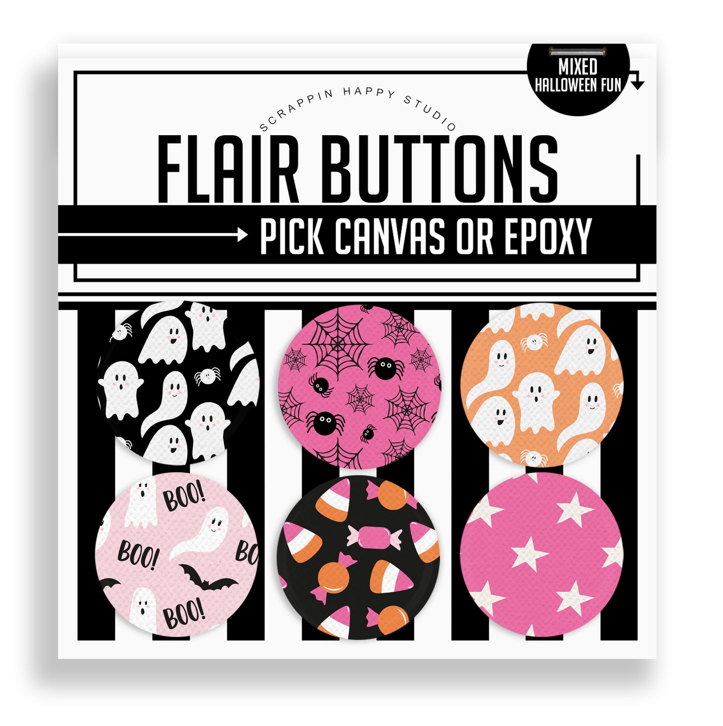 Mixed Halloween Flair Buttons